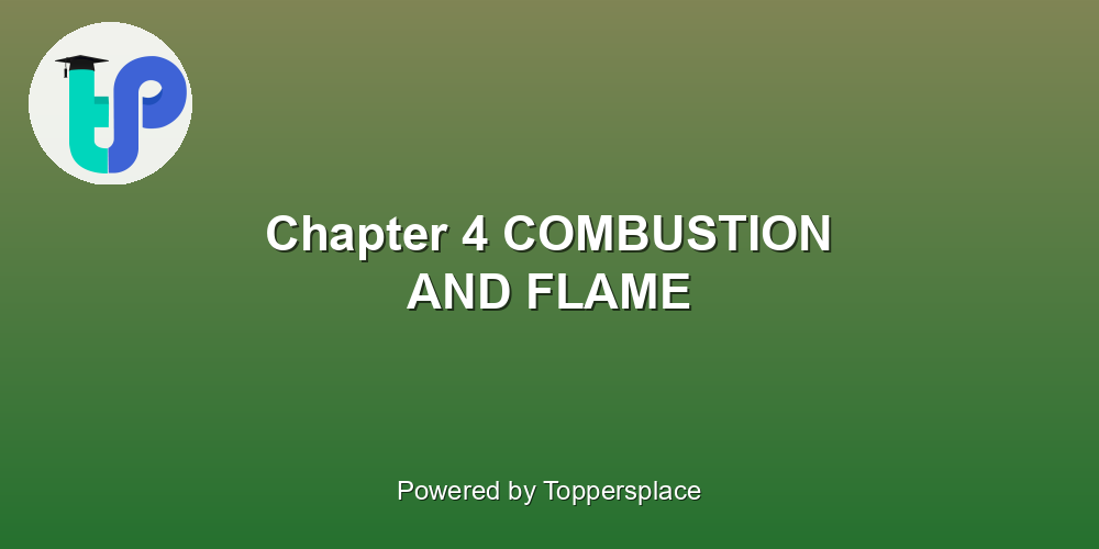 Chapter 4 COMBUSTION AND FLAME