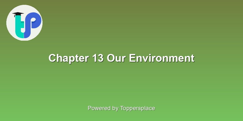 Chapter 13 Our Environment