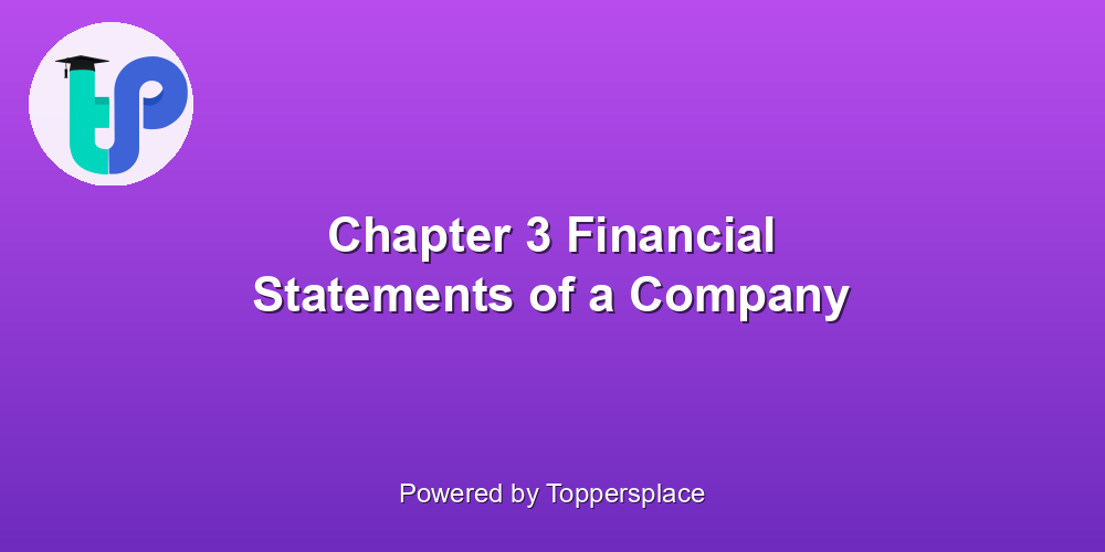 Chapter 3 Financial Statements of a Company